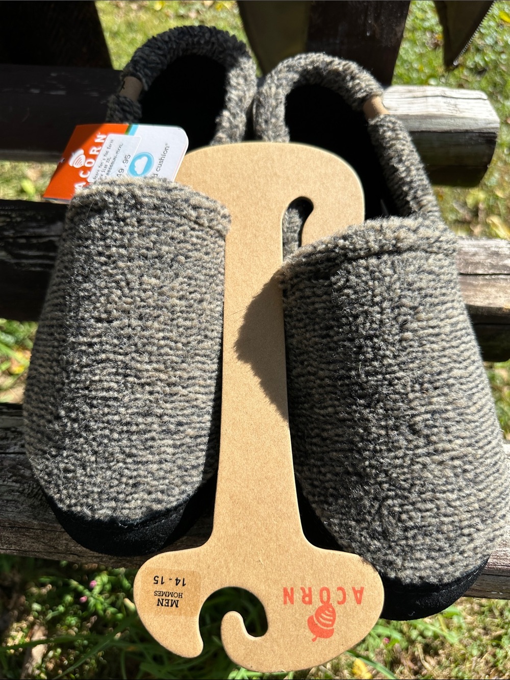 Acorn Taupe Knit Slip-On Slippers